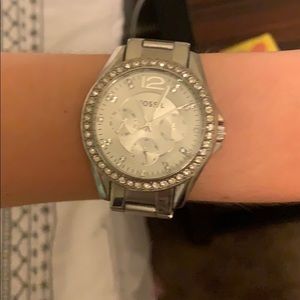 Silver Fossil Watch